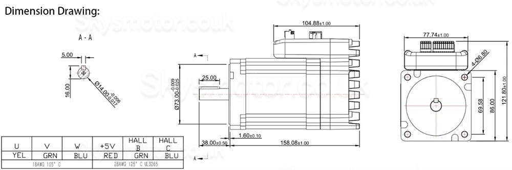 Nema34 Integrated AC Servo Motor JMC iHSV86-30-44-48 440W 48V 1.4N.m 3000RPM